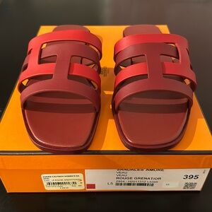 Red Hermes Amore Sandals Never Worn Size 39.5 ONE DAY ONLY!